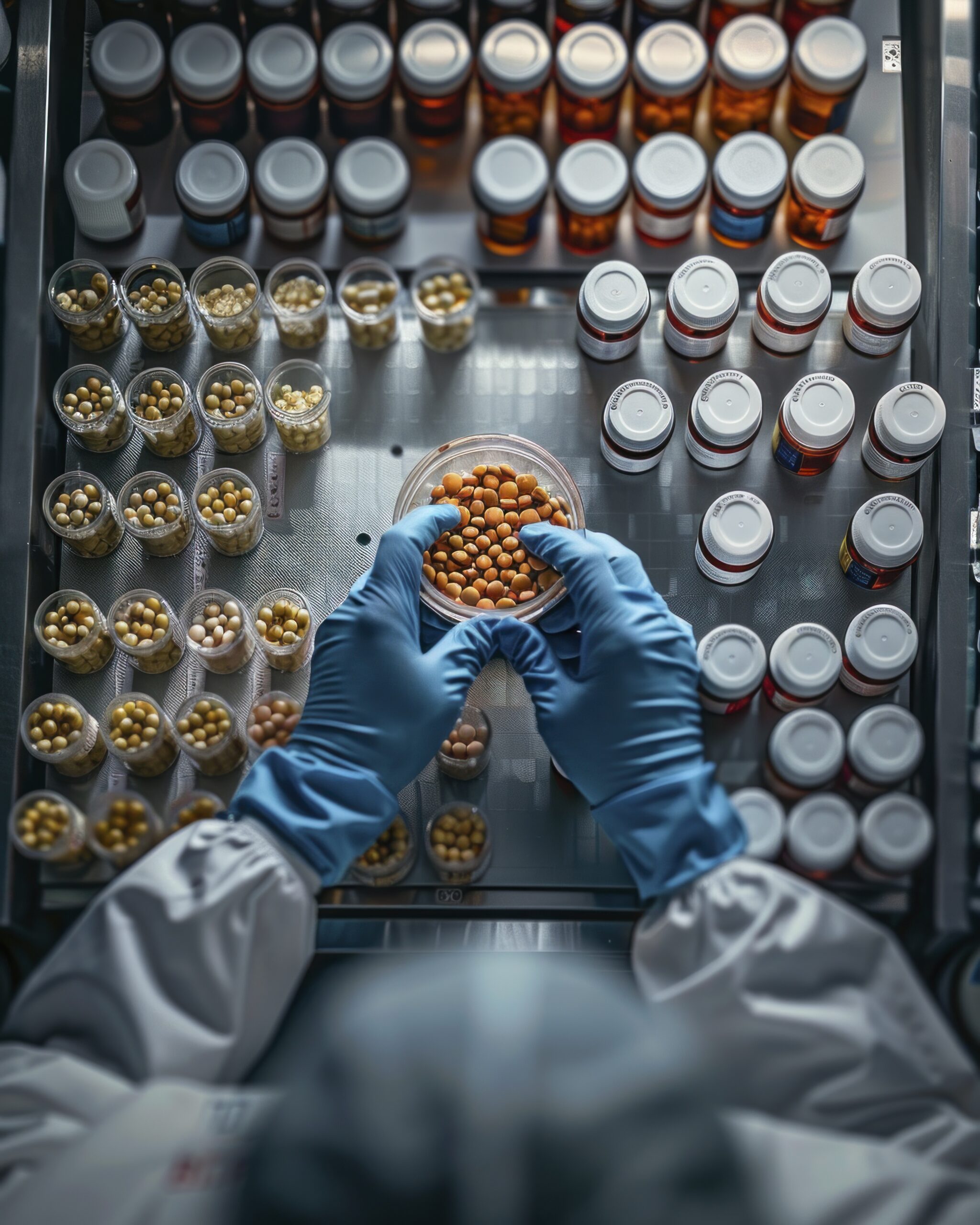 man working as pharmacist